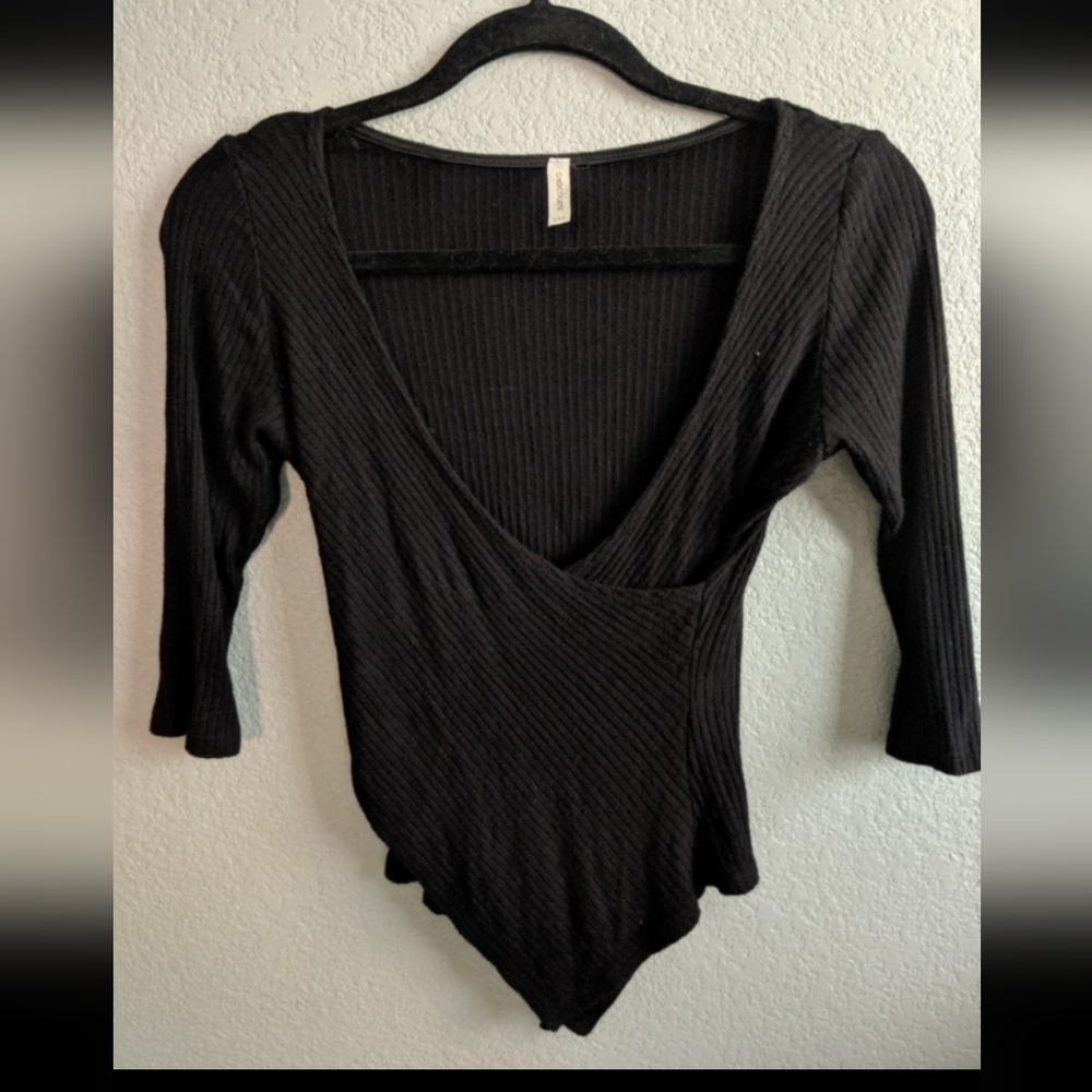 Retro Black Blouse Top Knit Emo Grunge Academia Goth